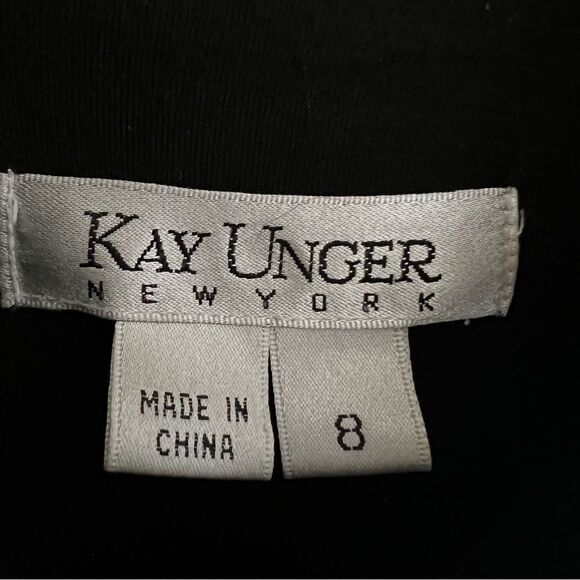 Kay Unger Neck tie Midi Black & White pencil Dress Size 8 women (one-piece) - Picture 2 of 16